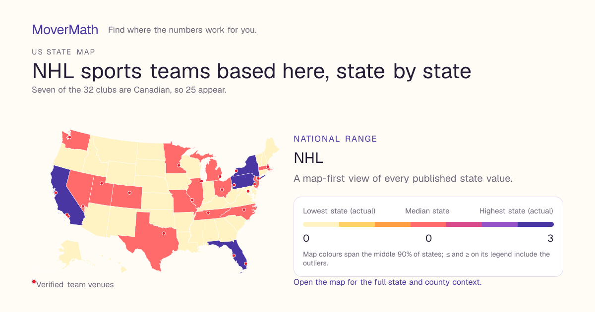 Highest nhl by state | MoverMath